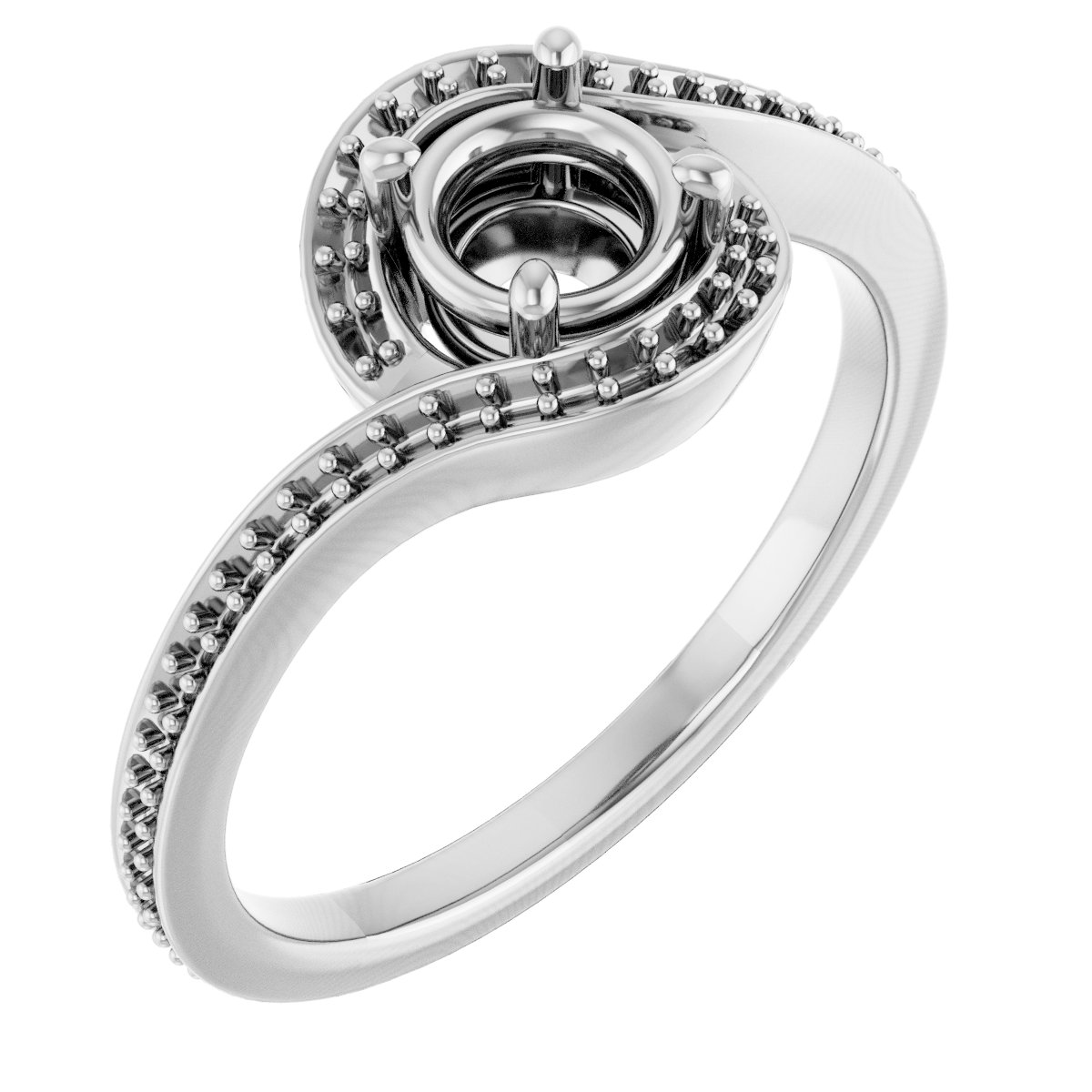 Halo-Style Bypass Engagement Ring