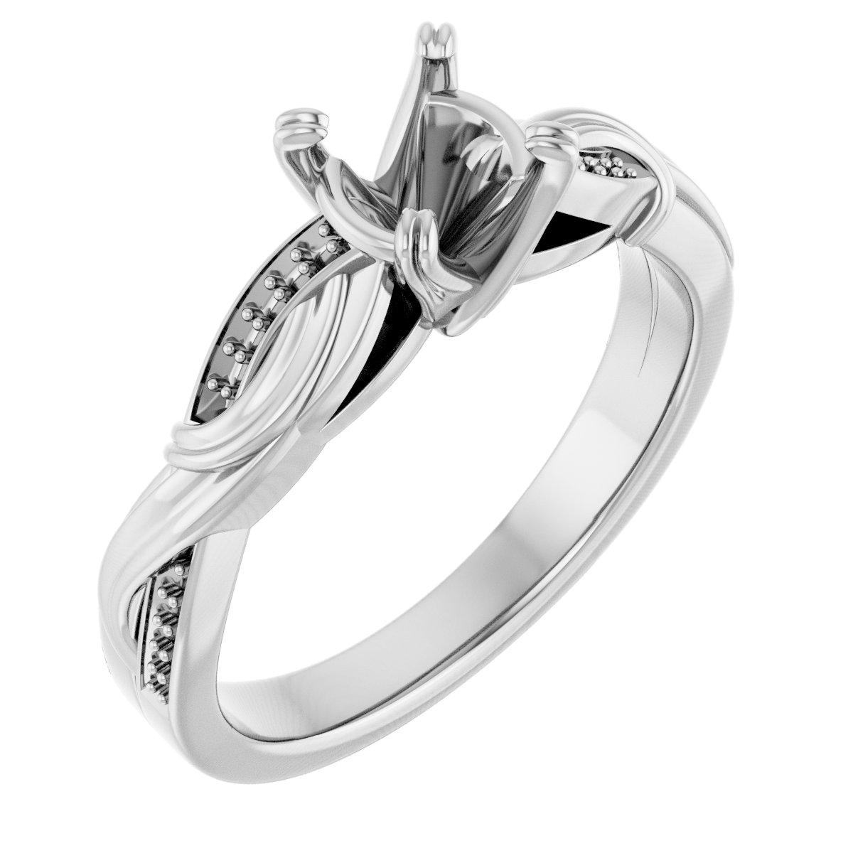 Accented Infinity-Inspired Engagement Ring