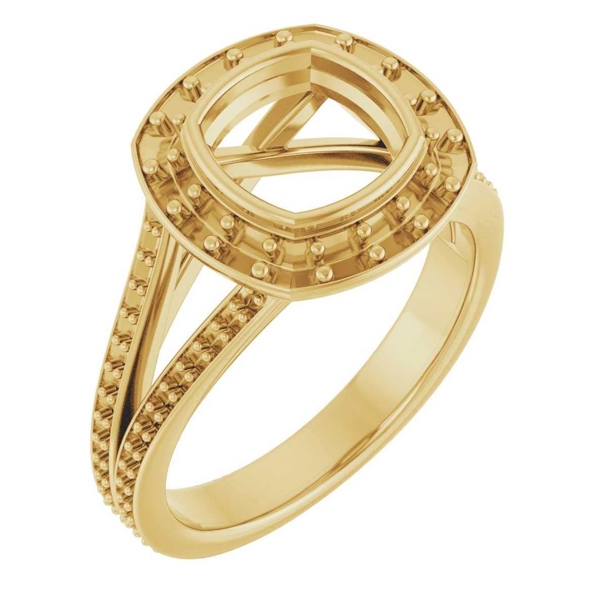Bezel-Set Halo-Style Engagement Ring