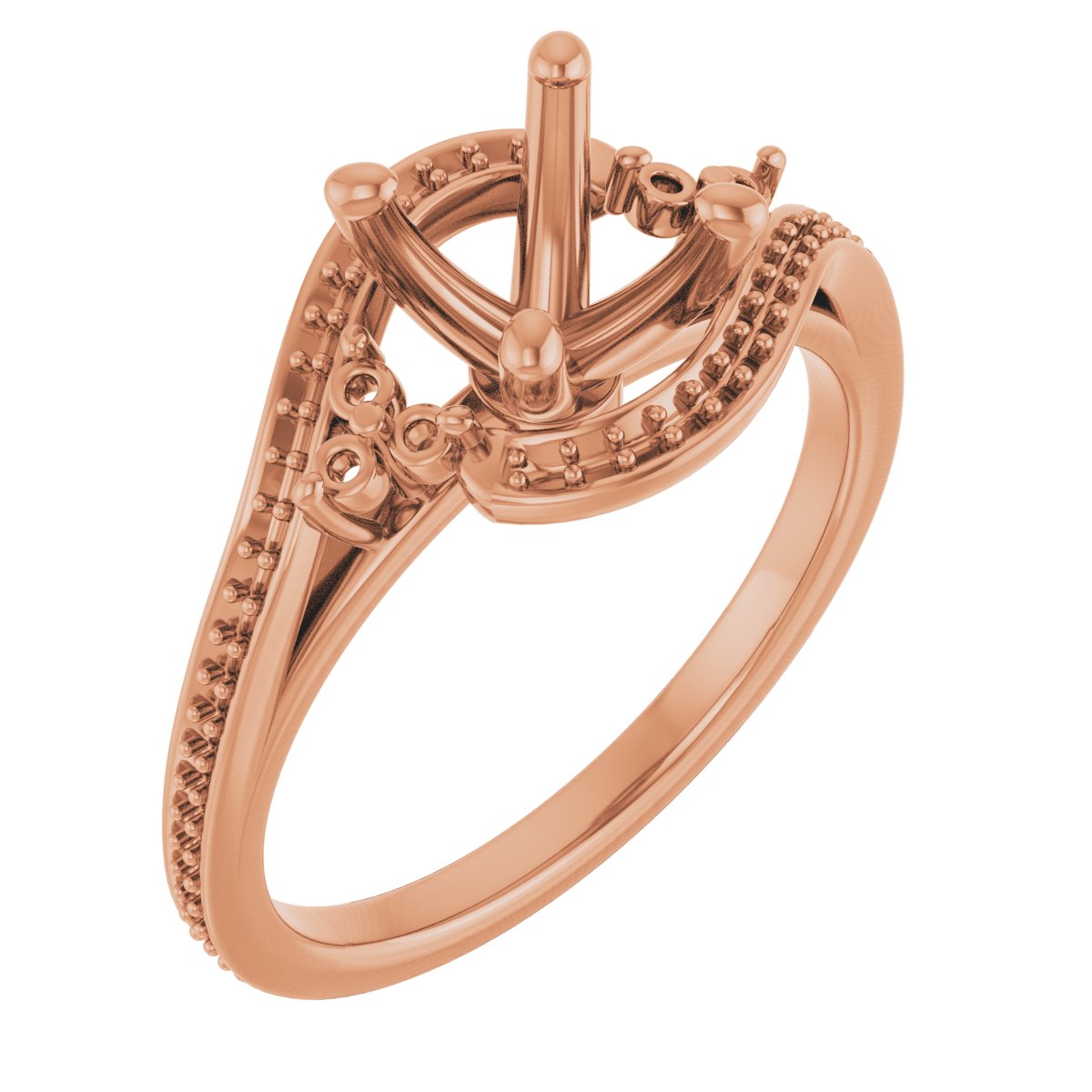 Accented Bypass Engagement Ring