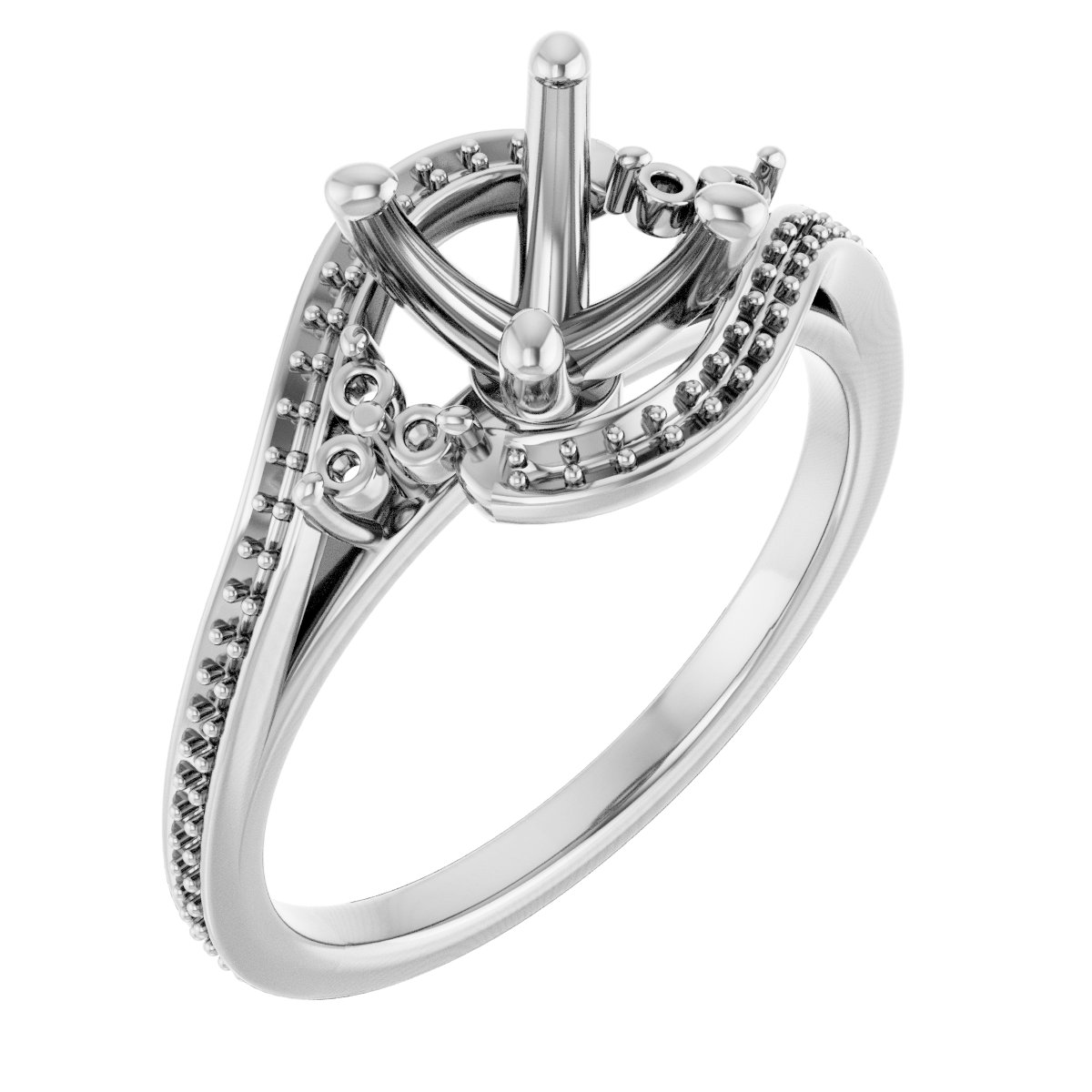 Accented Bypass Engagement Ring