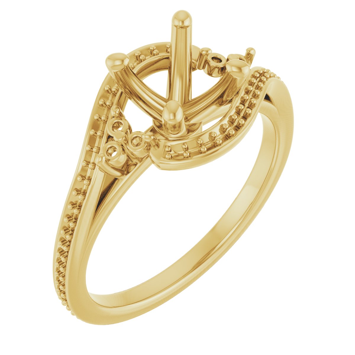 Accented Bypass Engagement Ring