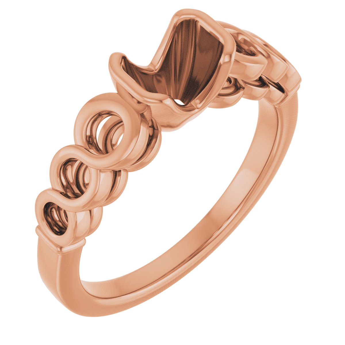 Half-Bezel Accented Engagement Ring
