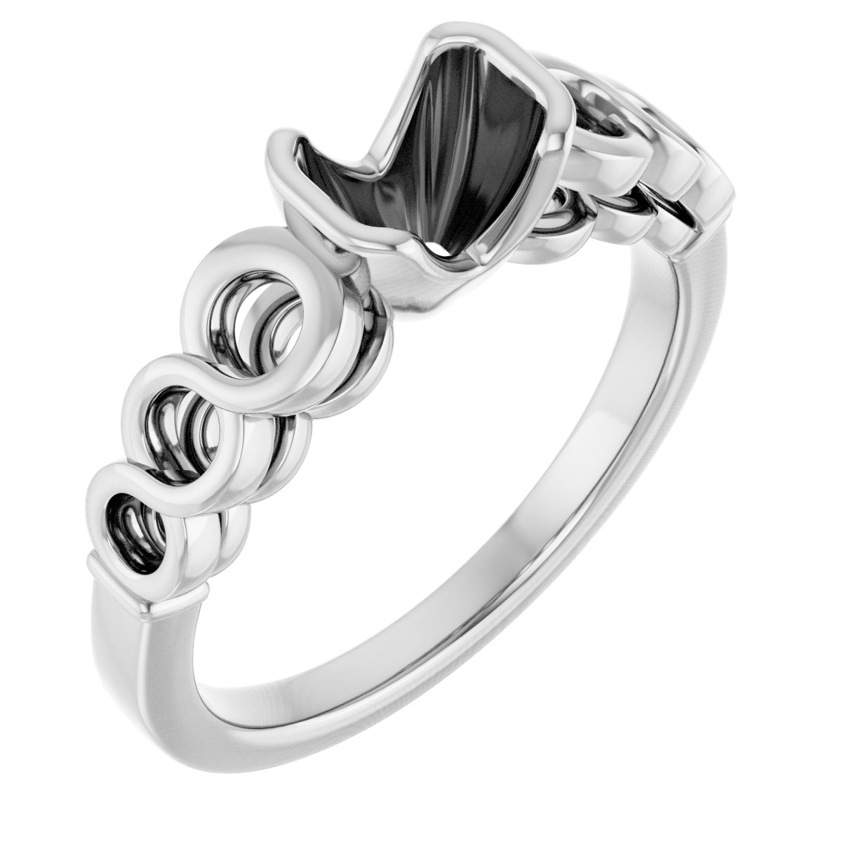 Half-Bezel Accented Engagement Ring