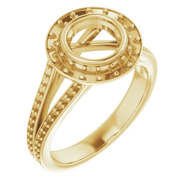 Bezel-Set Halo-Style Engagement Ring