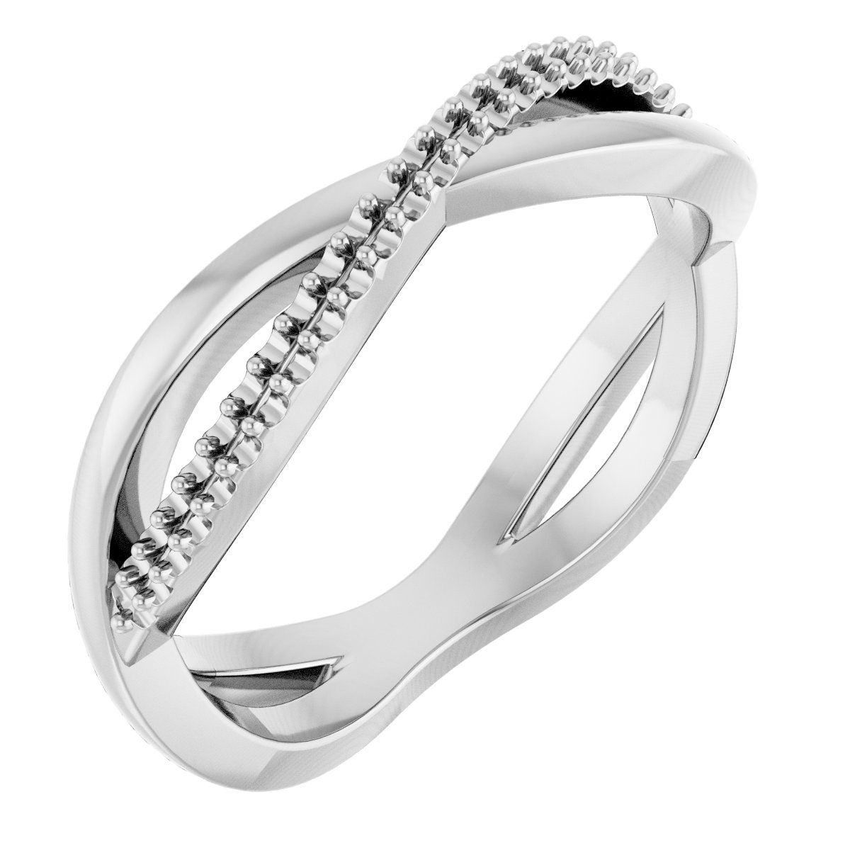 14K White 1/10 CTW Diamond Infinity-Inspired Anniversary Band