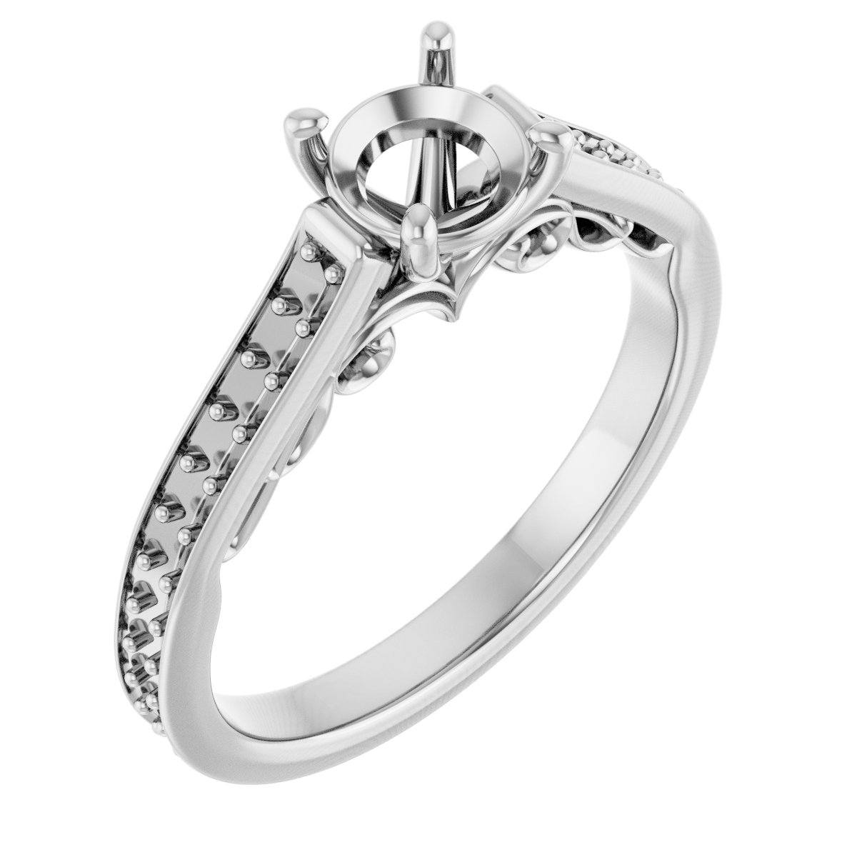 Accented Sculptural Engagement Ring