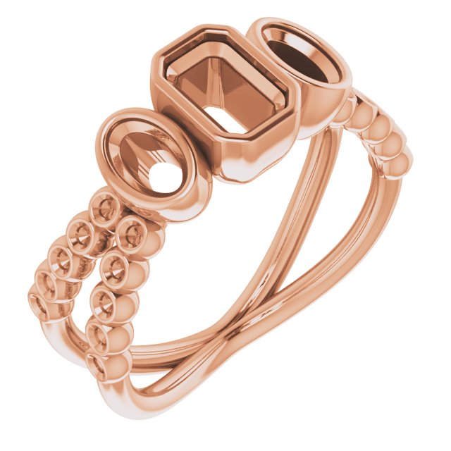 Bezel-Set Three-Stone Ring