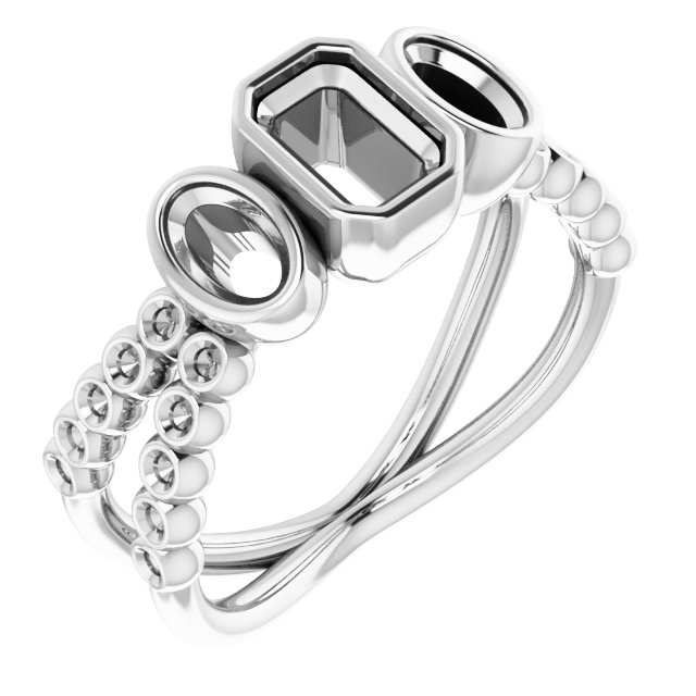 Bezel-Set Three-Stone Ring