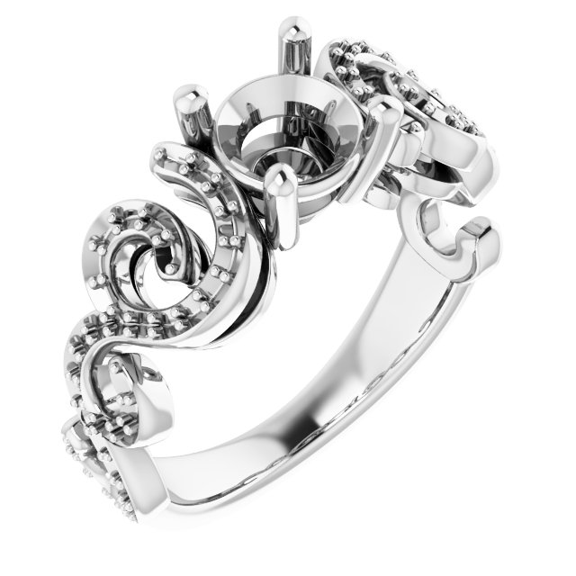 Accented Sculptural Engagement Ring