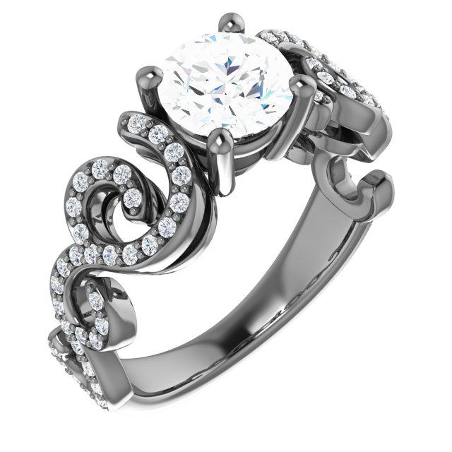 Accented Engagement Ring Mounting
