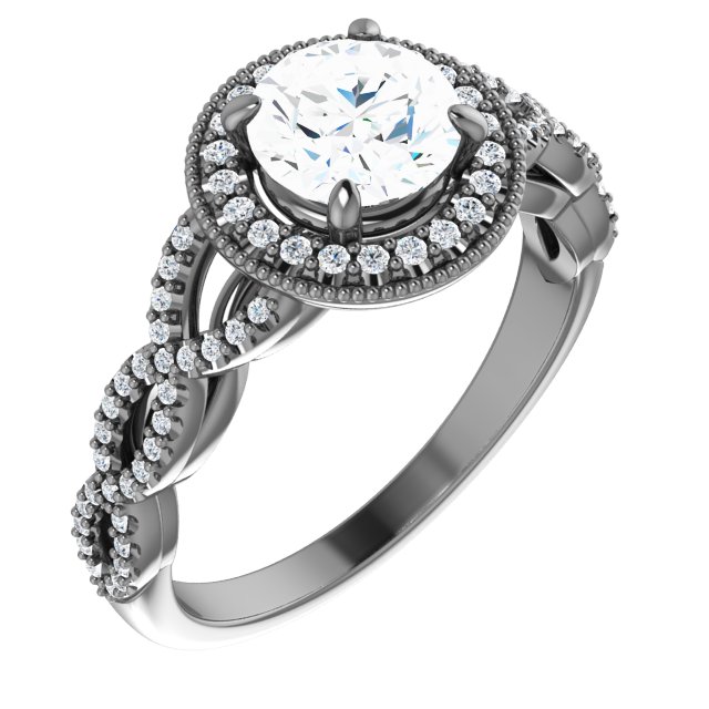 Diamond Semi-mount Infinity-Style Engagement Ring, Band or Mounting
