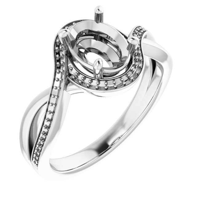 Halo-Style Bypass Engagement Ring