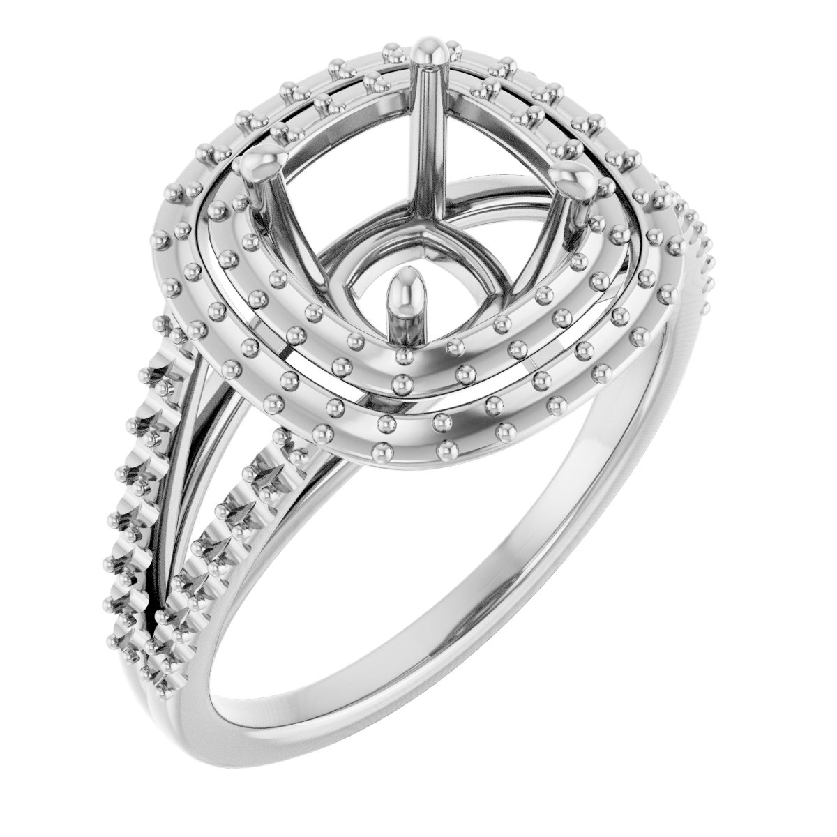 Double Halo-Style Engagement Ring