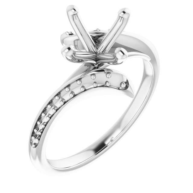 Accented Bypass Engagement Ring