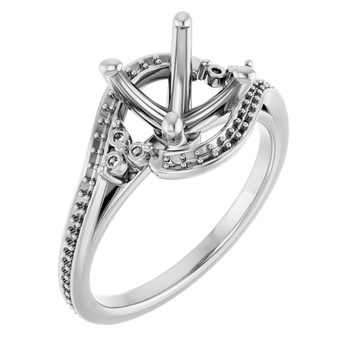 Accented Bypass Engagement Ring