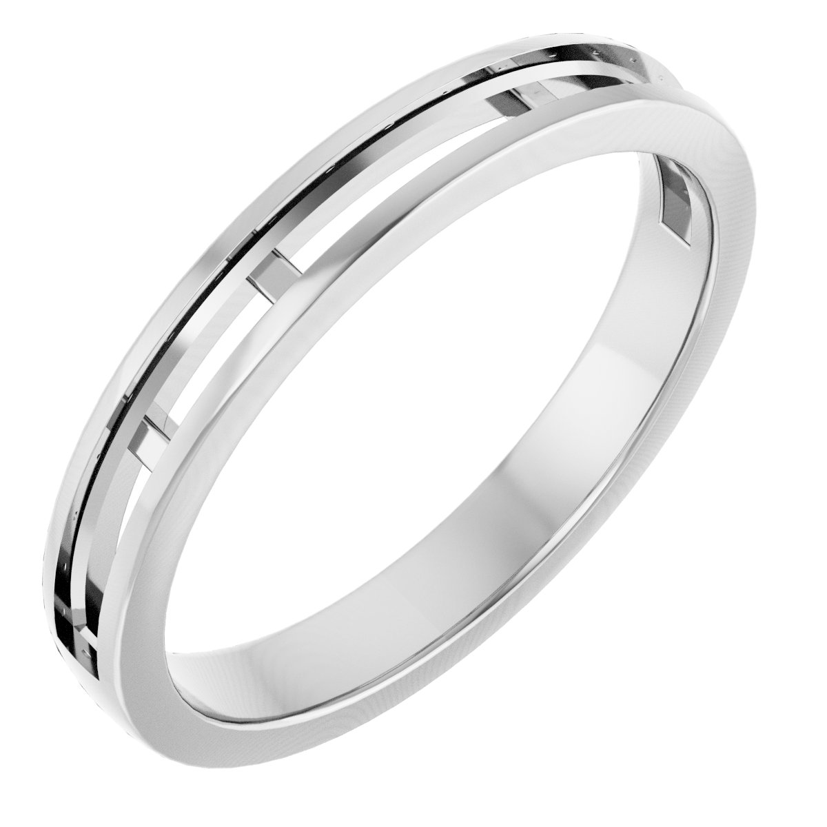 14K White 3/8 CTW Natural Diamond Channel Set Anniversary Band