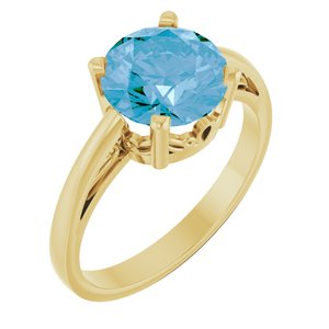 14K Yellow Natural Swiss Blue Topaz Ring