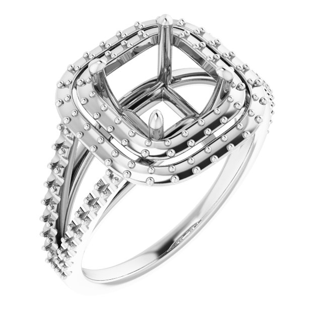 Double Halo-Style Engagement Ring