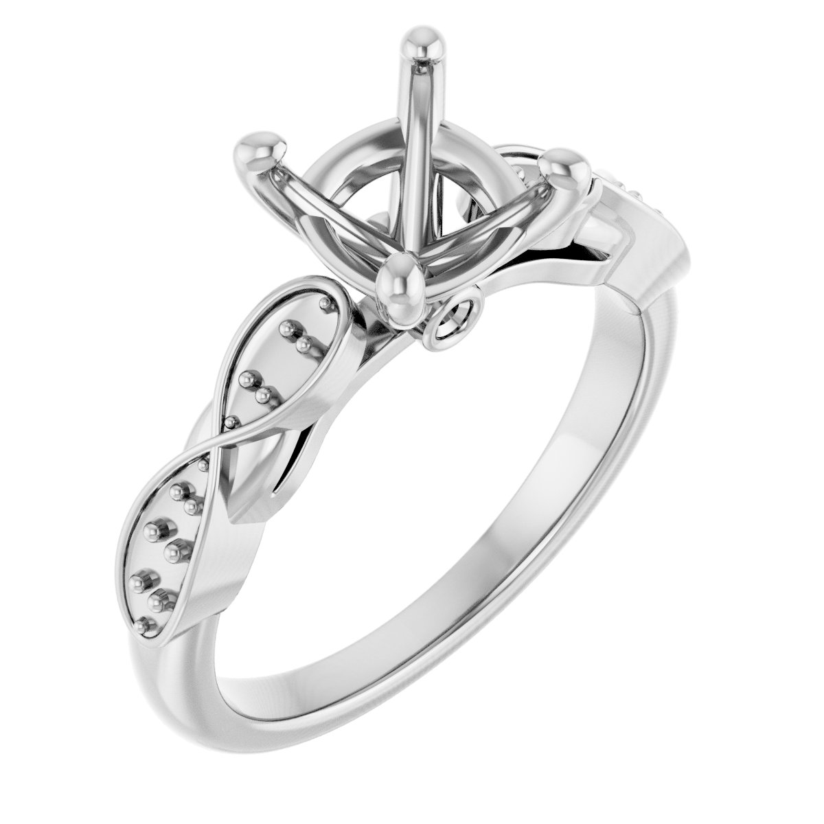 Accented Infinity-Inspired Engagement Ring