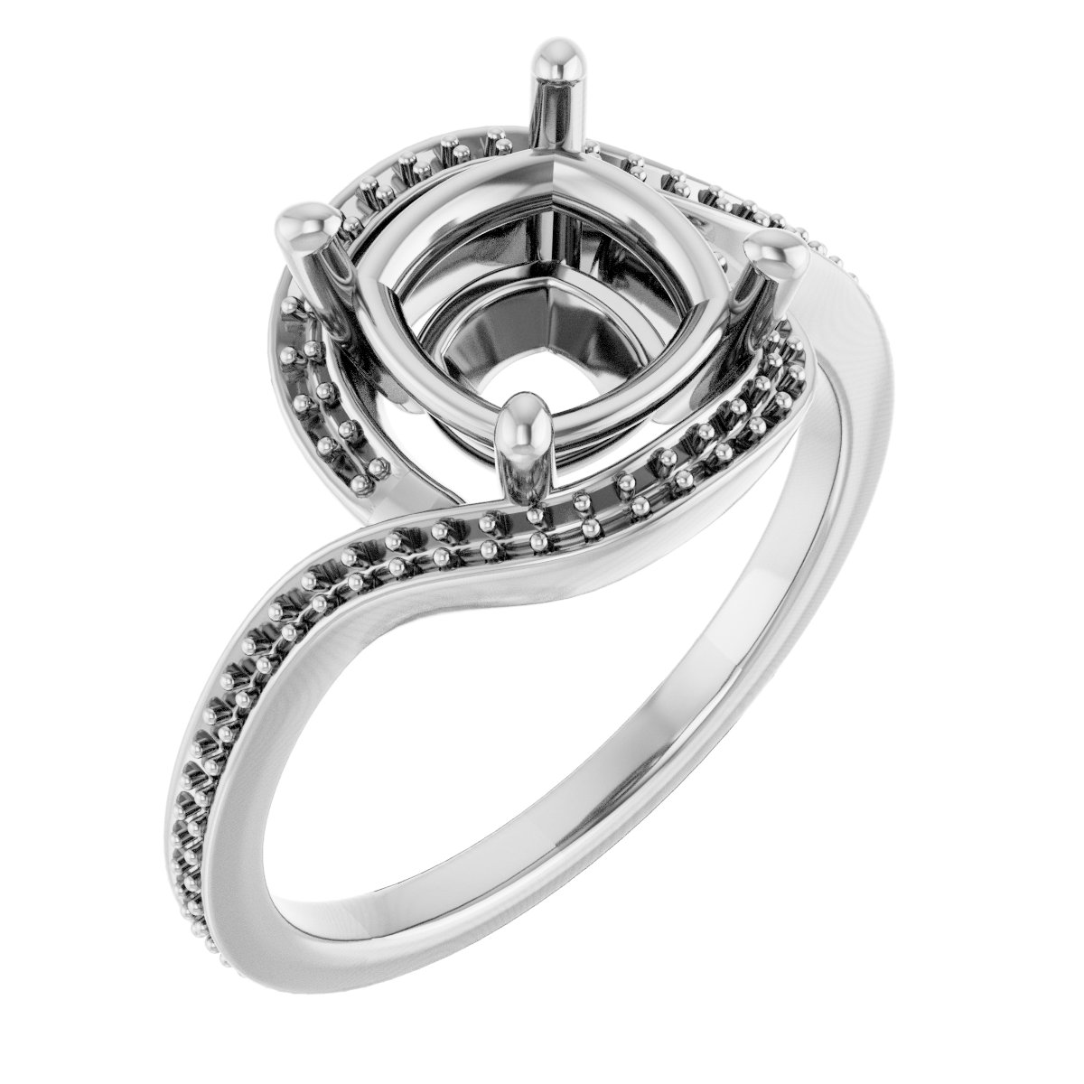 Halo-Style Bypass Engagement Ring