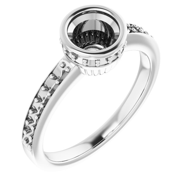 Bezel-Set Accented Engagement Ring