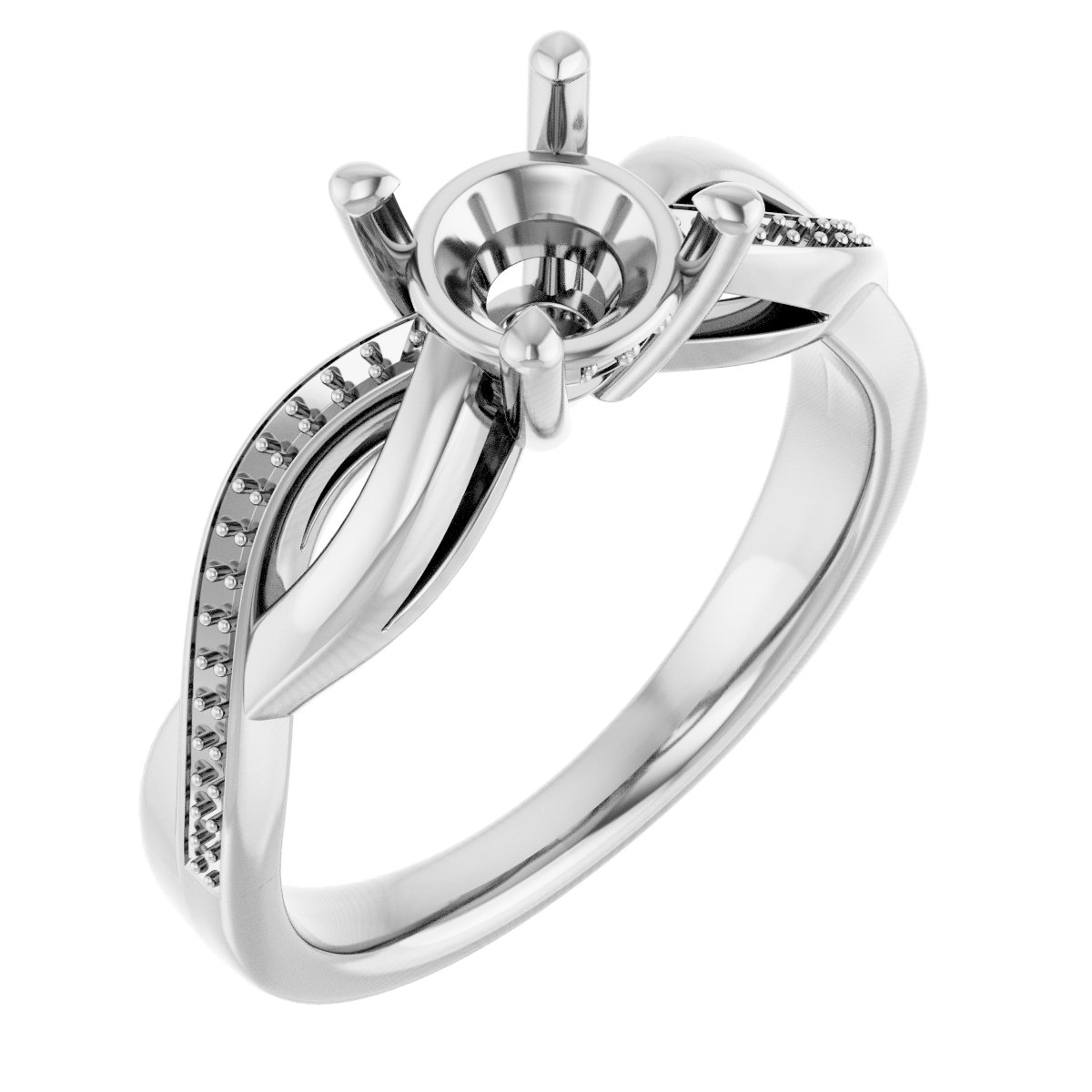Accented Infinity-Inspired Engagement Ring