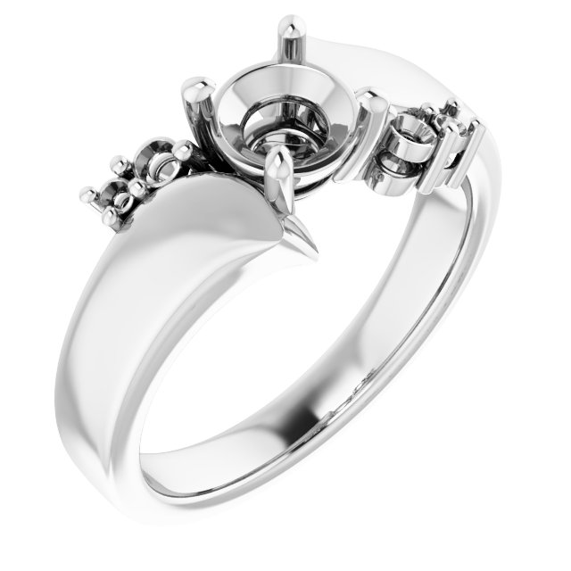 Accented Bypass Engagement Ring