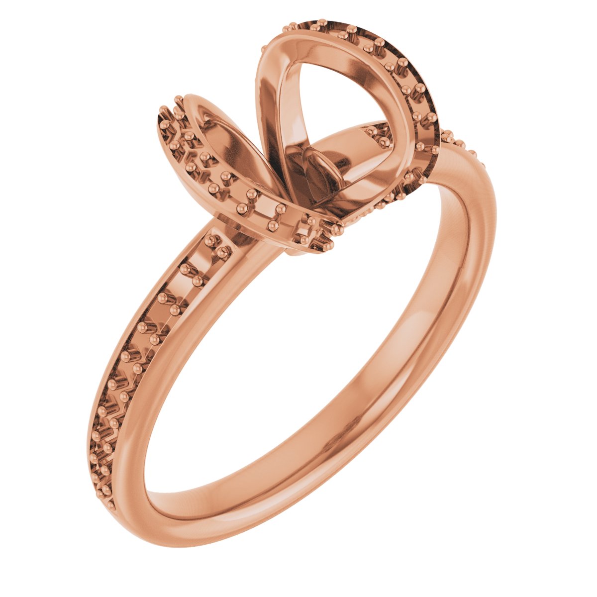 Half-Bezel Halo-Style Engagement Ring