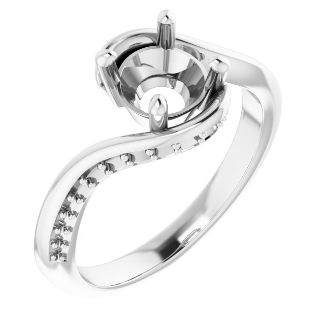 Accented Bypass Engagement Ring