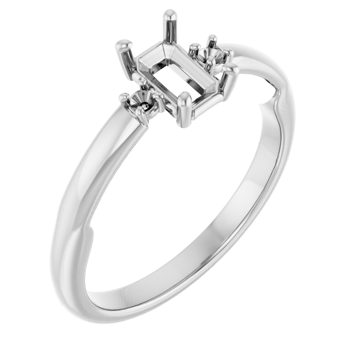 Three-Stone Sculptural Engagement Ring