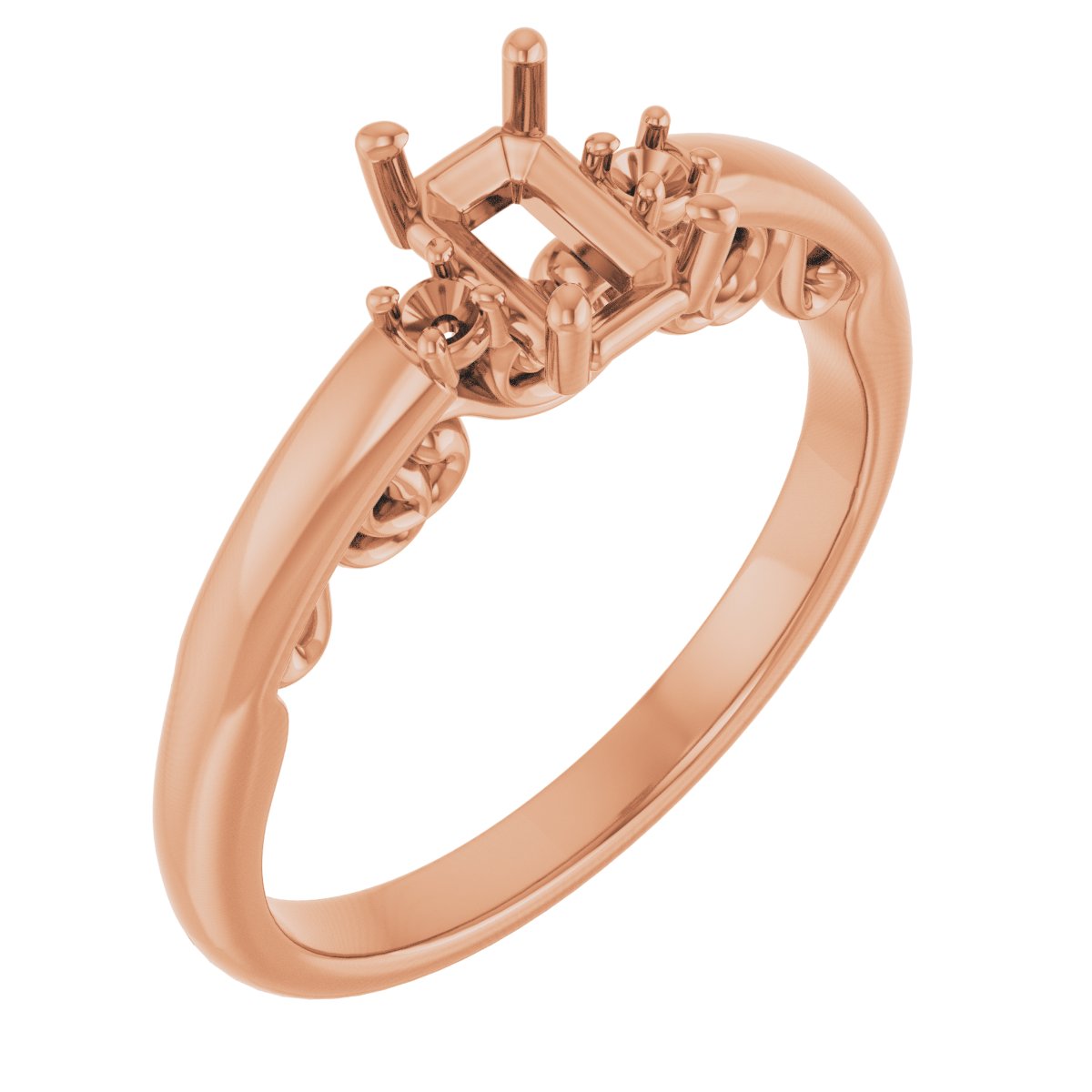 Three-Stone Sculptural Engagement Ring