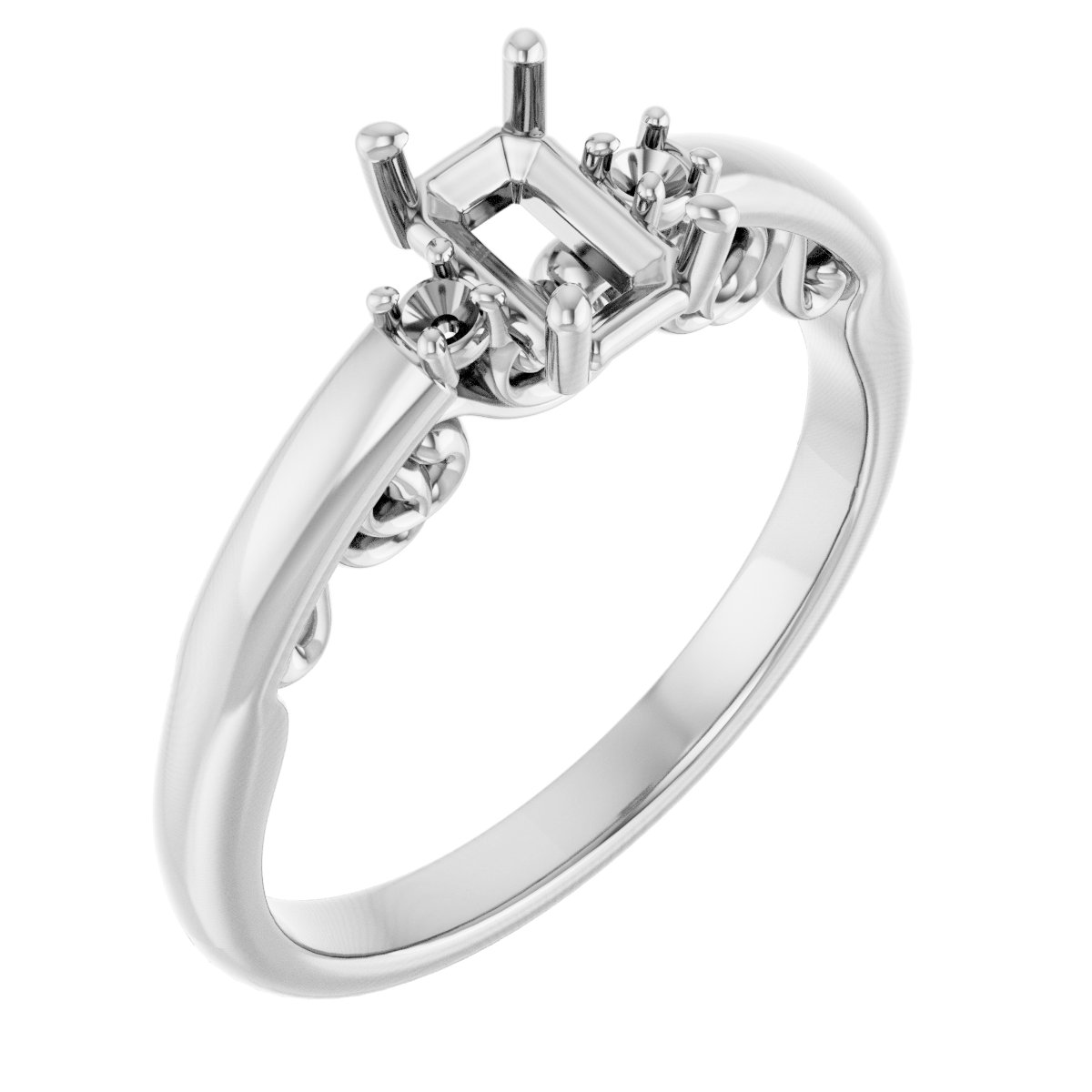 Three-Stone Sculptural Engagement Ring
