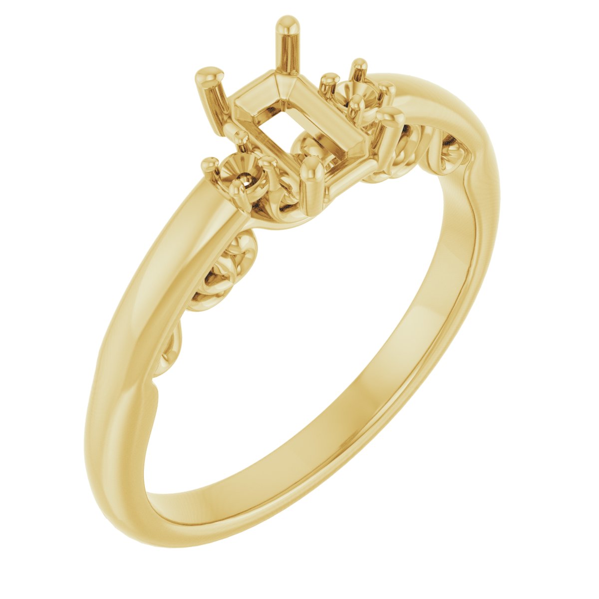 Three-Stone Sculptural Engagement Ring