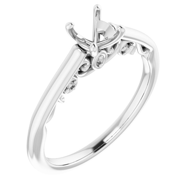 Accented Sculptural Engagement Ring