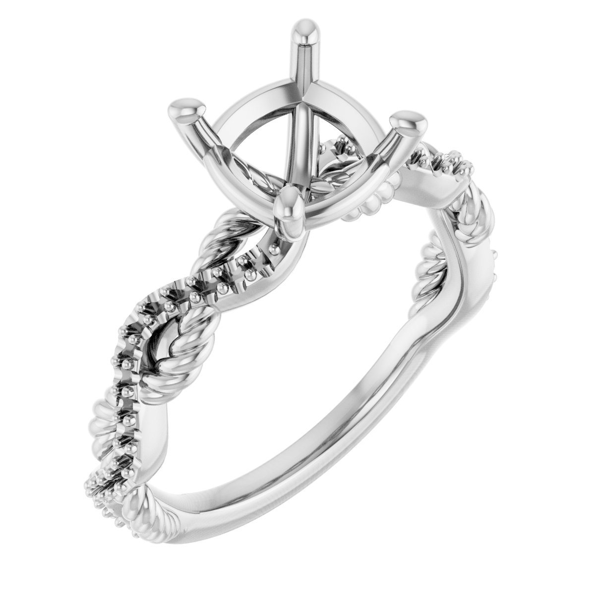 Accented Twisted Engagement Ring
