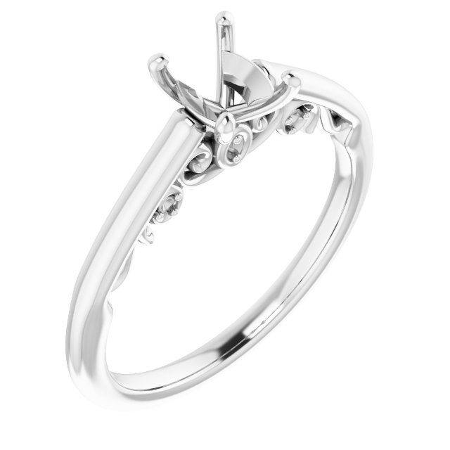 Accented Sculptural Engagement Ring
