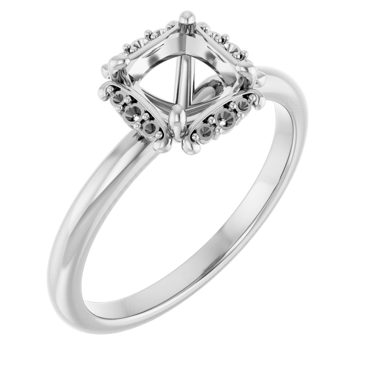 Claw-Prong Halo-Style Engagement Ring