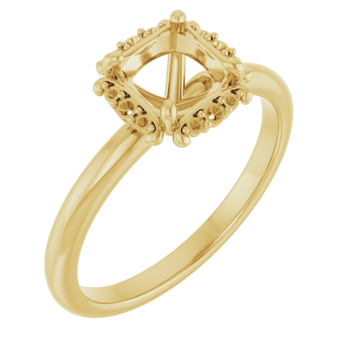 Claw-Prong Halo-Style Engagement Ring