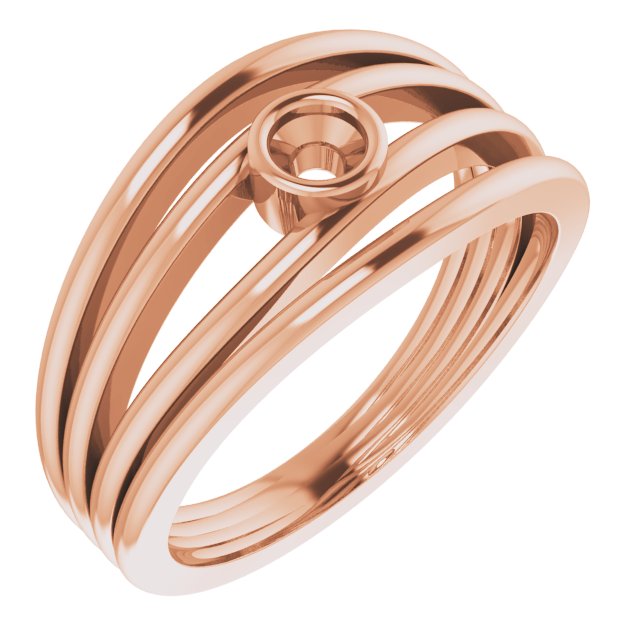 1/8 Ct Natural Diamond Ring – 14K Rose Gold