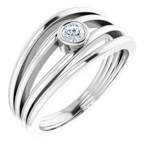 Sterling Silver 1/8 CTW Natural Diamond Ring