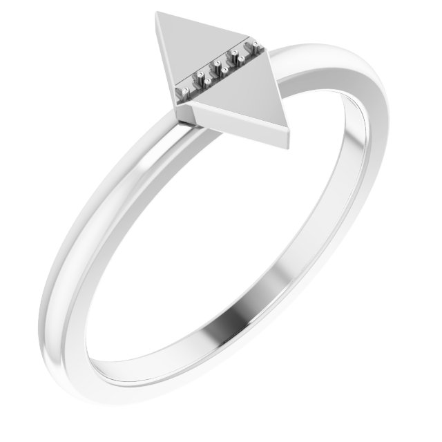 Sterling Silver .01 CTW Natural Diamond Geometric Ring
