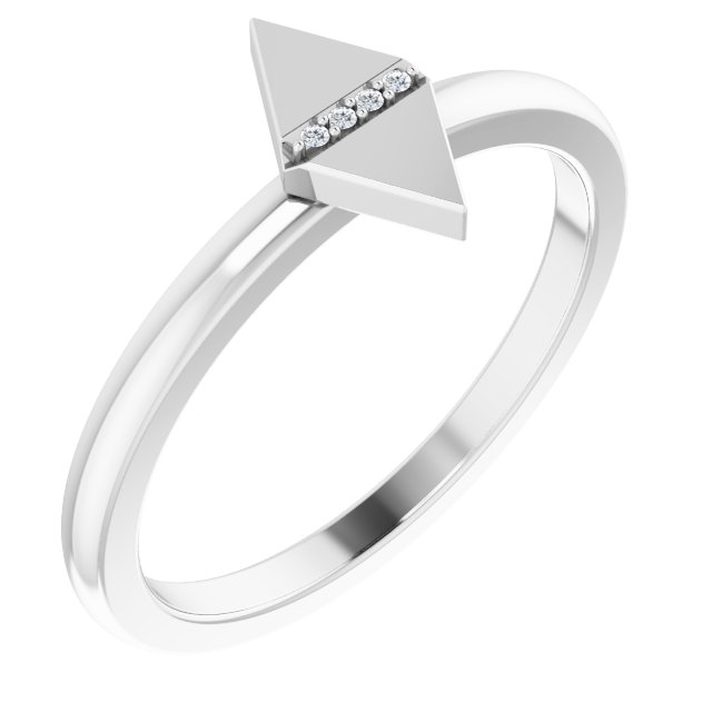 Sterling Silver .01 CTW Natural Diamond Geometric Ring