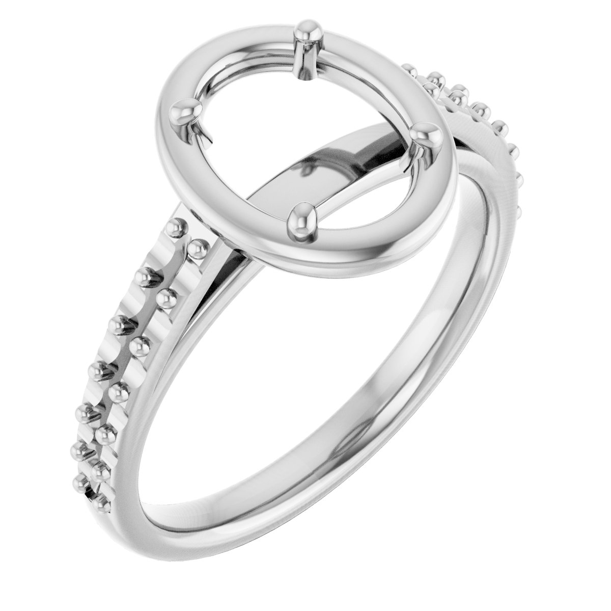 4-Prong Accented Bezel-Style Engagement Ring