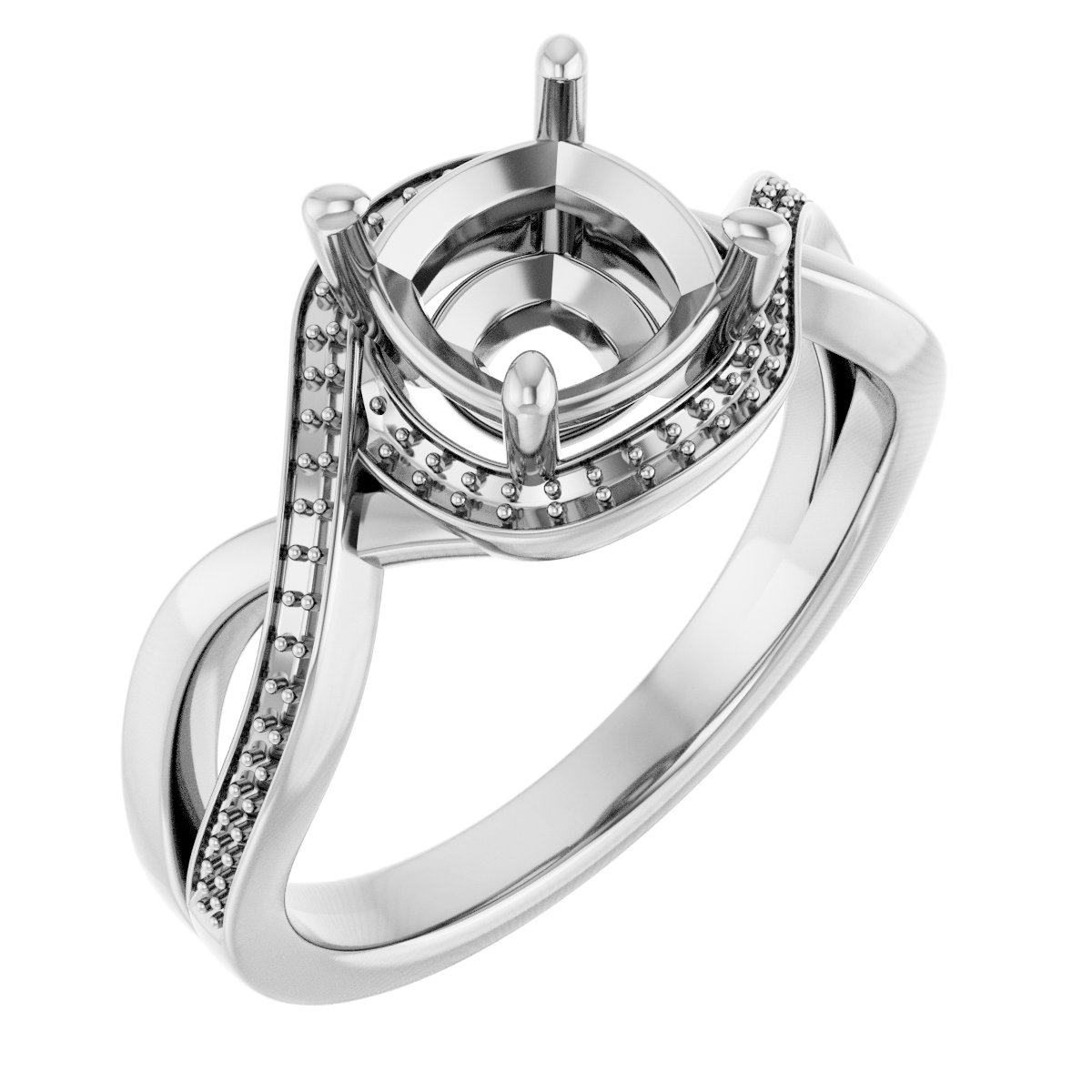 Halo-Style Bypass Engagement Ring