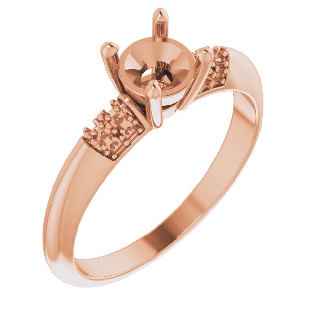 Accented Knife-Edge Engagement Ring