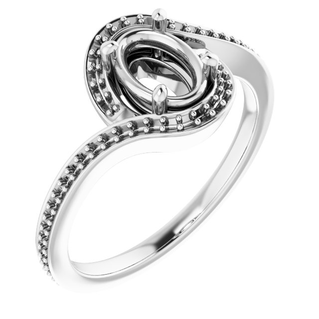 Halo-Style Bypass Engagement Ring