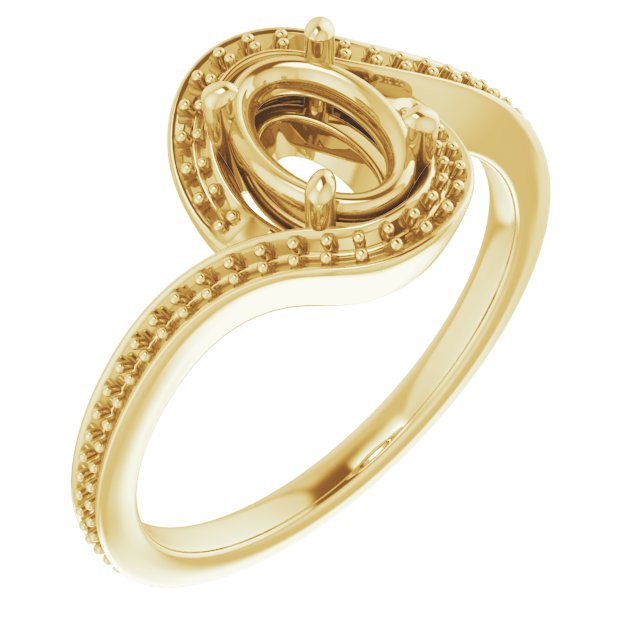 Halo-Style Bypass Engagement Ring