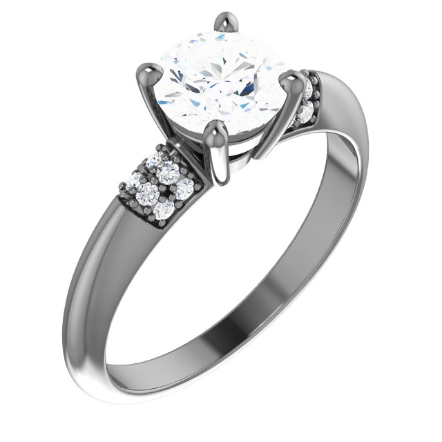 Diamond Semi-mount Knife Edge Engagement Ring or Mounting