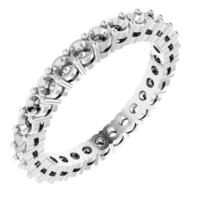 14K White 7/8 CTW Natural Diamond Eternity Band Size 5